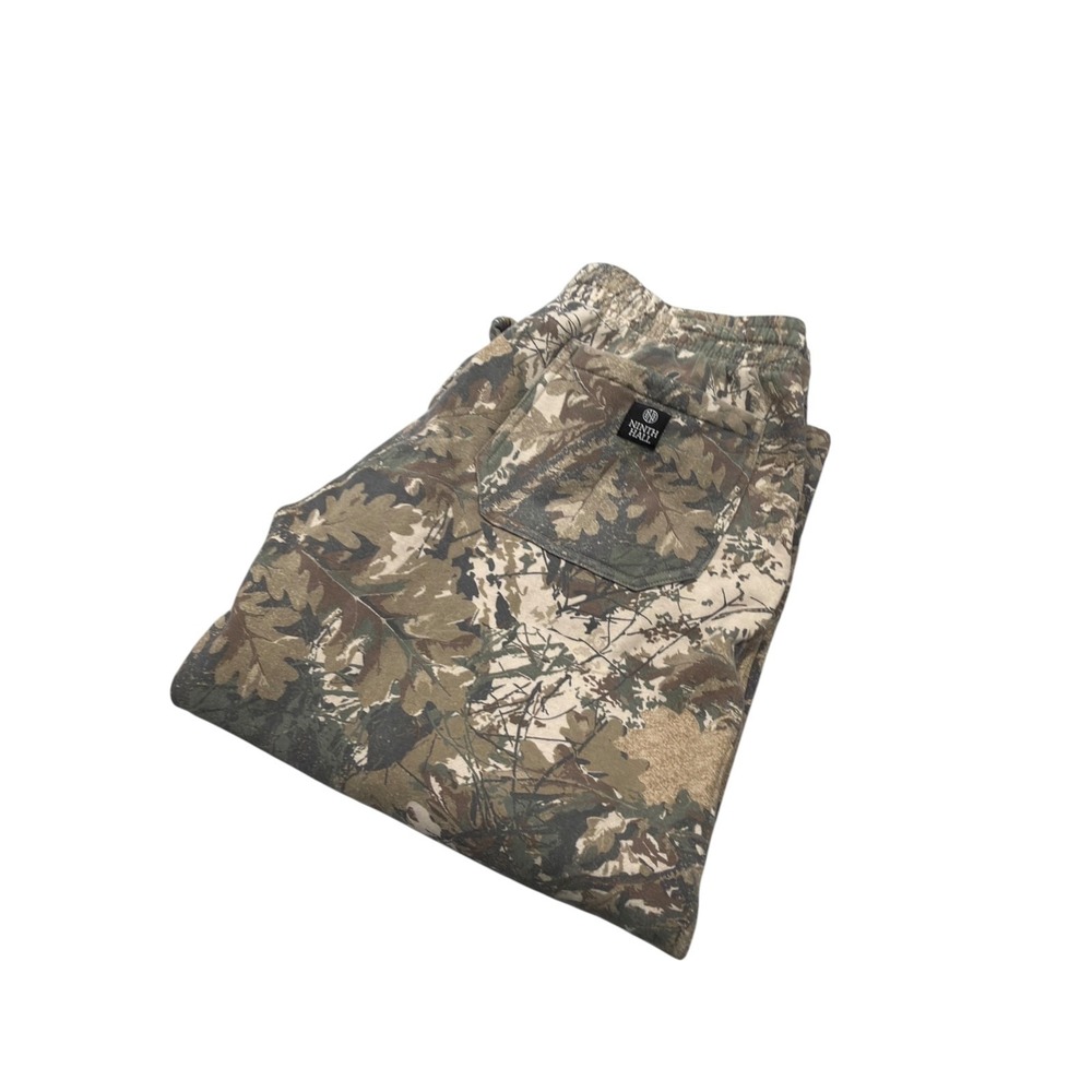 Ninth Hall Sweatpants Mens Medium Camo Wide Leg Bungee Real Tree Fleece Brown - Picture 8 of 11